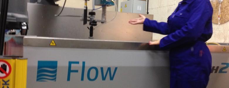 Flow waterjet cutting
