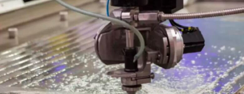 waterjet cutting in action
